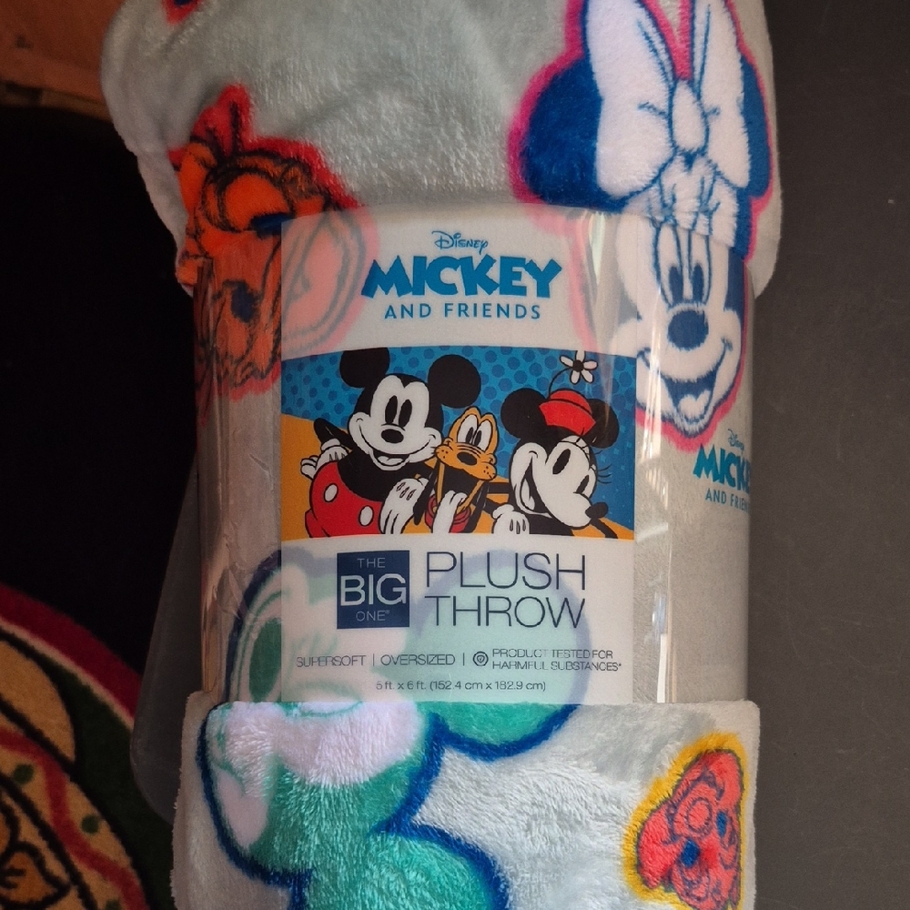 Disney Mickey and Friends Colorful Plush Throw - Picture 1 of 1